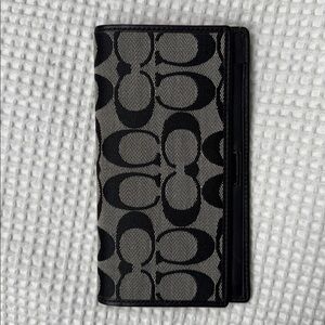 Coach Signature Black and Gray Long Wallet